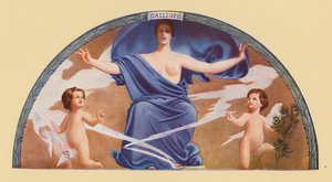 Kalliope, muse for episk poesi og veltalenhed (farvelitografi) af Edward Emerson Simmons
