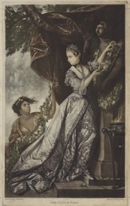 Lady Elizabeth Keppel (farvet gravering)