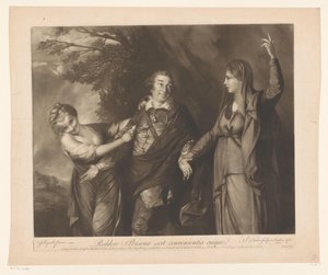 Portret af David Garrick mellem personifikationer af komedie og tragedie For at returnere kender Personen egnetheden af ​​hver (titel på objekt)
