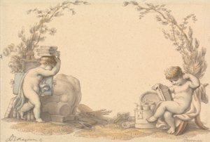 Allegori over tegning af Edward Francis Burney