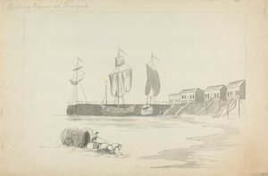 Badehuse ved Margate af Edward Francis Burney