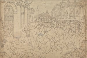 Bruttostudie for St. Paul i Efesos af Edward Francis Burney