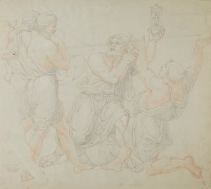 Undersøgelse af Demitrius og to arbejderes figurer af Edward Francis Burney