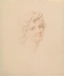 Studie af kvindeligt hoved af Edward Francis Burney