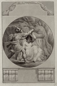 Kriger ofrer en ung kvinde (tegning)