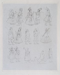 Figurer, der viser forskellige erhverv (gravering) af Edward Francis Finden