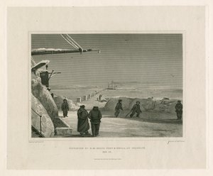 Situationen for HM Ships Fury og Hecla, ved Igloolik af Edward Francis Finden