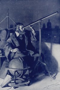 Galileo opdager nye verdener (farvelitografi)