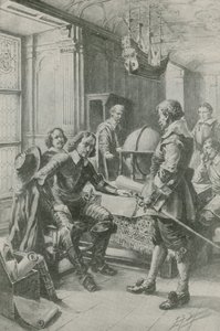 Robert Blake besøger Oliver Cromwell (litografi) af Edward Frederick Skinner