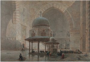 Interiør af moskeen-Madrassa af Sultan Hassan i Kairo