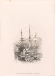 Bellerophon, Plymouth Sound af Edward Goodall