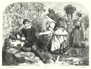 Lord Byrons barn Harold, Canto III, strofe 55 (gravering) af Edward Henry (after) Corbould