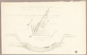 Udsigt i fugleperspektiv over det projekterede monument af Edward Henry Corbould