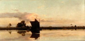 Aften på Yare af Edward Henry Fahey