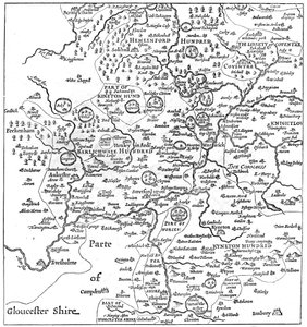 Et kort over Stratford-upon-Avon og dets omkringliggende områder, 1610 1885.