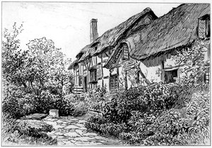 Anne Hathaways sommerhus ved Shottery, Stratford-upon-Avon, Warwickshire, 1885 af Edward Hull