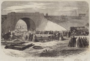 Juryen besigtiger ulykkesstedet for jernbaneulykken i Kentish Town af Edward Hull