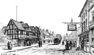Shakespeares fødested, Stratford-upon-Avon, Warwickshire, 1885.