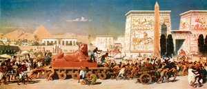 Israel i Egypten (farvelitografi) af Edward John (after) Poynter