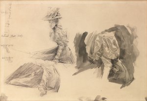 Skitser af en kvinde til Boulters Lock, søndag eftermiddag af Edward John Gregory