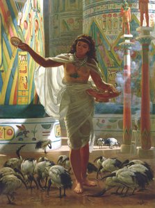Fodring af den hellige ibis i hallerne i Karnac (olie på lærred) af Edward John Poynter