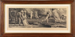 Nausicaa og hendes stuepiger (gravering) af Edward John Poynter