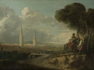 Coventry fra Hillfields, ca. 1807 af Edward Junior Rudge