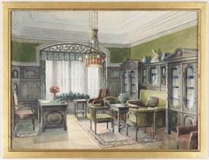 Bibliotekets indretning af Edward Lamson Henry