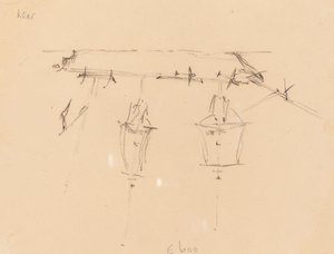 Et sejlskib [verso] af Edward Lear
