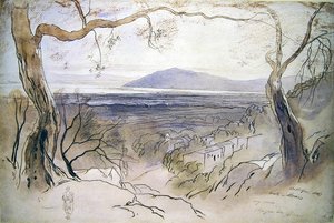 Udsigt over Levkas, Ioniske Øer af Edward Lear