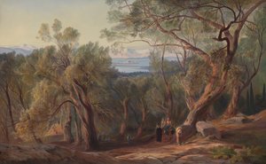 Korfu fra Santa Decca, 1862. af Edward Lear
