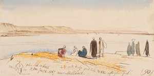 Gebel Shk. es Said, nær Mellawi; kl. 17.00, den 6. januar 1867 (90) af Edward Lear