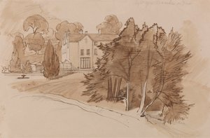 Manor (Knowsley Lane?) af Edward Lear