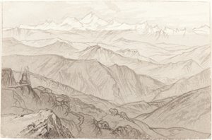 Mount Kinchinjunga All Things Fair, 1874. af Edward Lear