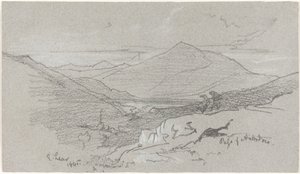 Bjergrig udsigt fra Antrodoco af Edward Lear