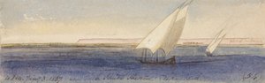 Nær Nesle Sheikh Hassan, set mod syd af Edward Lear