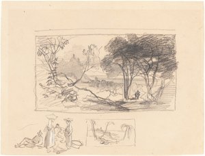 Skitser i Italien [recto], 18391845. af Edward Lear