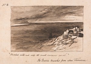 De pontinske sumpe over Terracina af Edward Lear