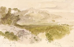 Aphaia-templet i Aegina af Edward Lear