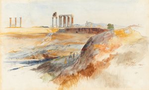 Templet for den olympiske Zeus, Athen af Edward Lear