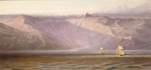 De enorme Akrokeraunian Walls, Albaniens kyst (olie på lærred) af Edward Lear