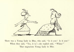 Der var en ung dame i blåt, som sagde: Er det dig, er det dig af Edward Lear