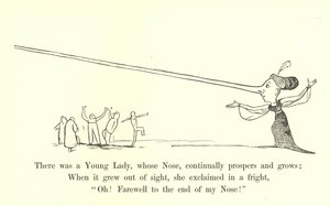 Der var en ung dame, hvis næse konstant trives og vokser af Edward Lear