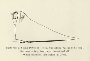 Der var en ung i grøn, som sjældent var i stand til at blive set af Edward Lear