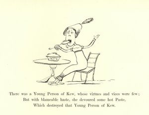 Der var en ung person fra Kew, hvis dyder og laster var få af Edward Lear