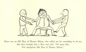 Der var en gammel mand fra Thames Ditton, som råbte efter noget at sidde på af Edward Lear