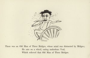 Der var en gammel mand med tre broer, hvis sind blev distraheret af Midges af Edward Lear