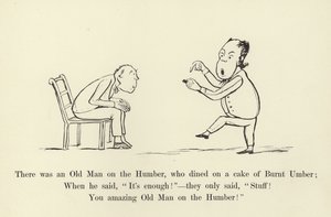 Der var en gammel mand på Humber, som spiste på en kage af brændt umber af Edward Lear