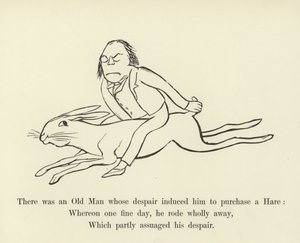 Der var en gammel mand, hvis fortvivlelse fik ham til at købe en hare af Edward Lear