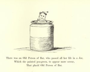 Der var en gammel person af Bar, som gik hele sit liv i en krukke af Edward Lear